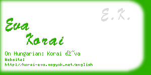 eva korai business card